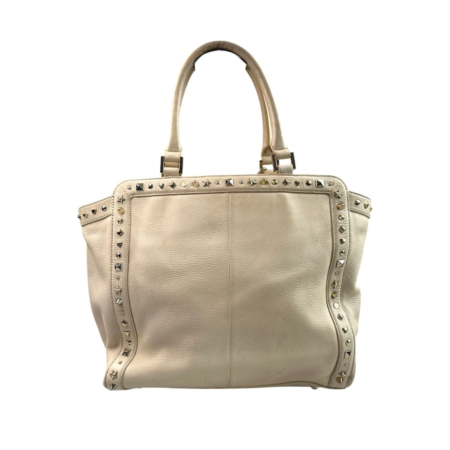 DKNY LEATHER TOTE BAG - CREAM
