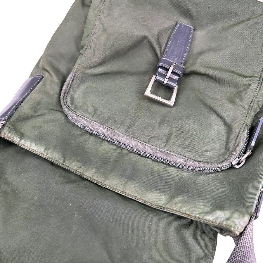 PRADA GREEN NYLON SINGLE STRAP CROSSBODY BAG