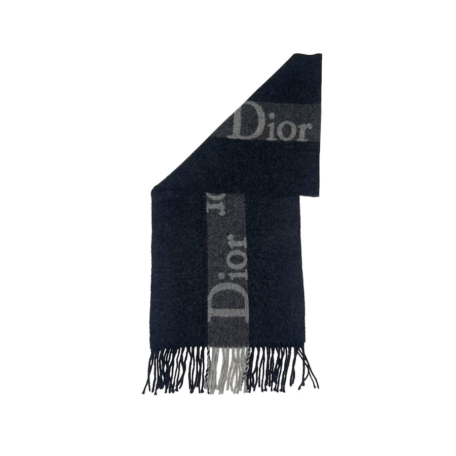 DIOR SPELLOUT SCARF BLACK/GREY 3HF10