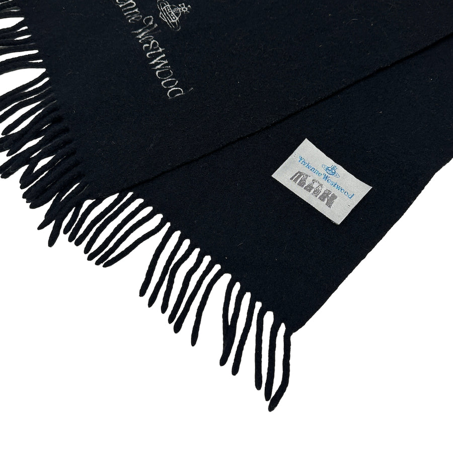 VIVIENNE WESTWOOD MAN EMBROIDERED SCARF - DARK NAVY