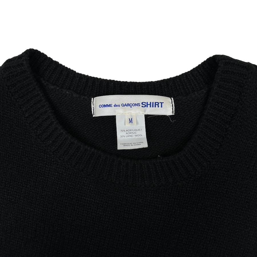 COMME DES GARCONS SHIRT ASYMMETRICAL KNIT - BLACK