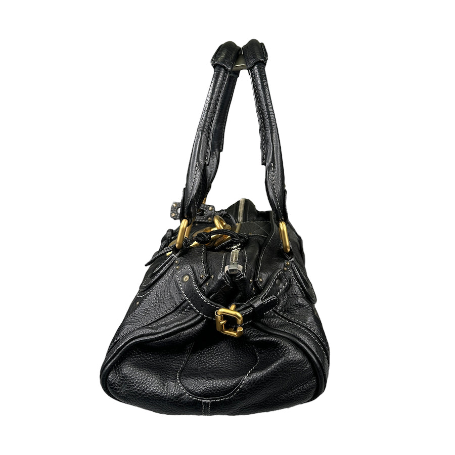 CHLOE BLACK LEATHER PADDINGTON BAG 3HF8-0