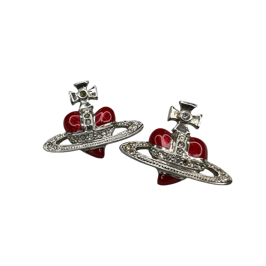 VIVIENNE WESTWOOD HEART ENAMEL EARRINGS