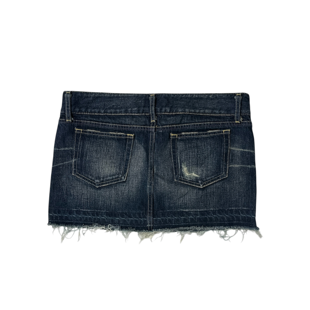 SLY DISTRESSED MINI DENIM SKIRT