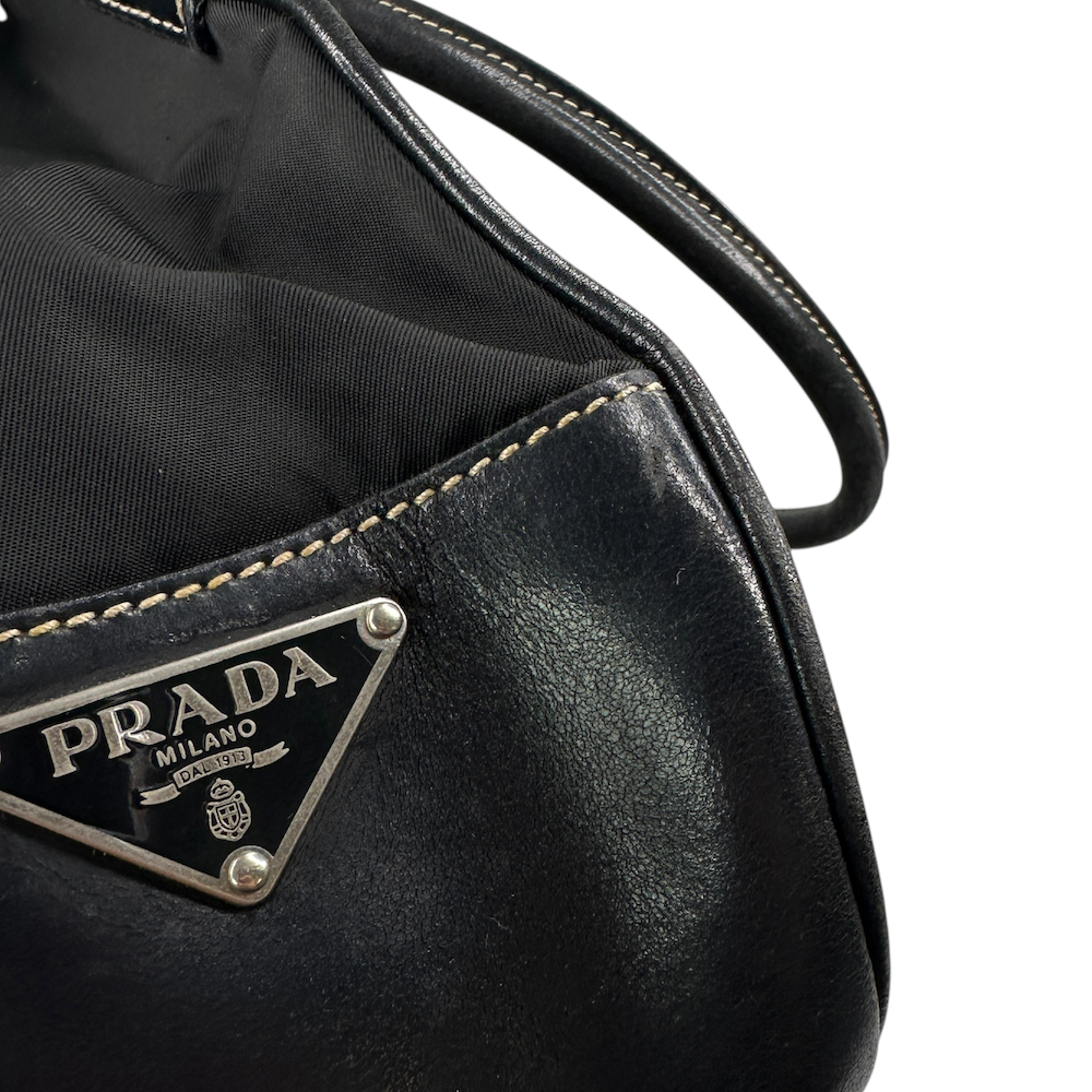 PRADA NYLON MOON SHOULDER BAG - BLACK