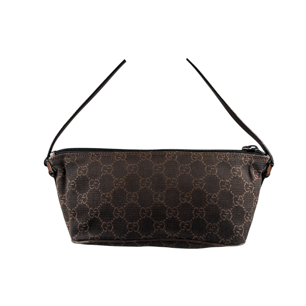 GUCCI GG CANVAS BOAT POCHETTE - BROWN