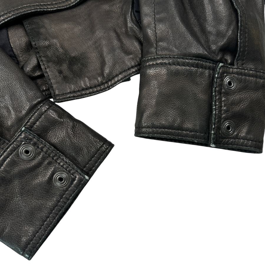 DIESEL LEATHER BIKER JACKET - DARK BROWN