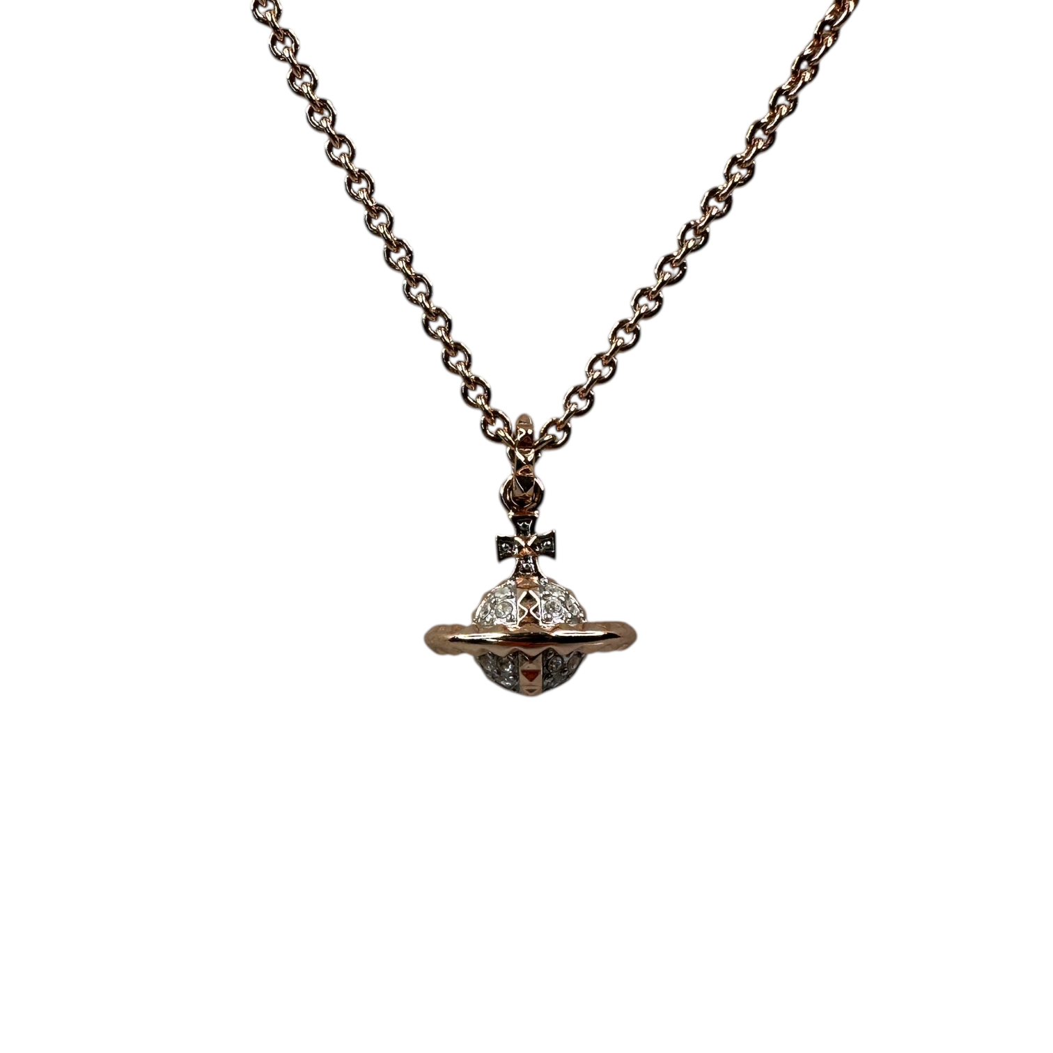 VIVIENNE WESTWOOD SMALL MAYFAIR ORB NECKLACE - ROSE GOLD