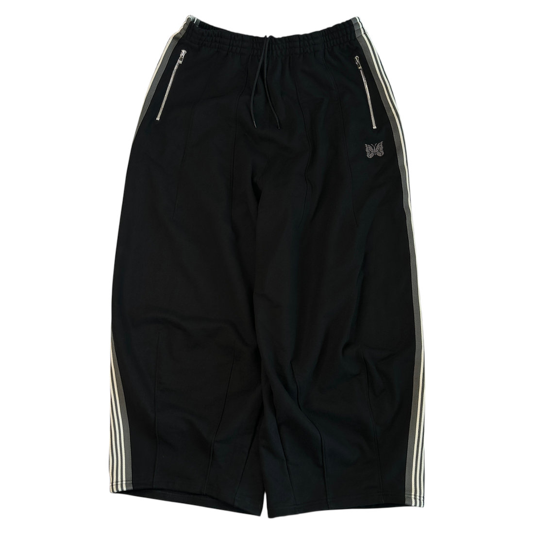 (NEW) NEEDLES H.D. COTTON JERSEY TRACK PANTS - BLACK