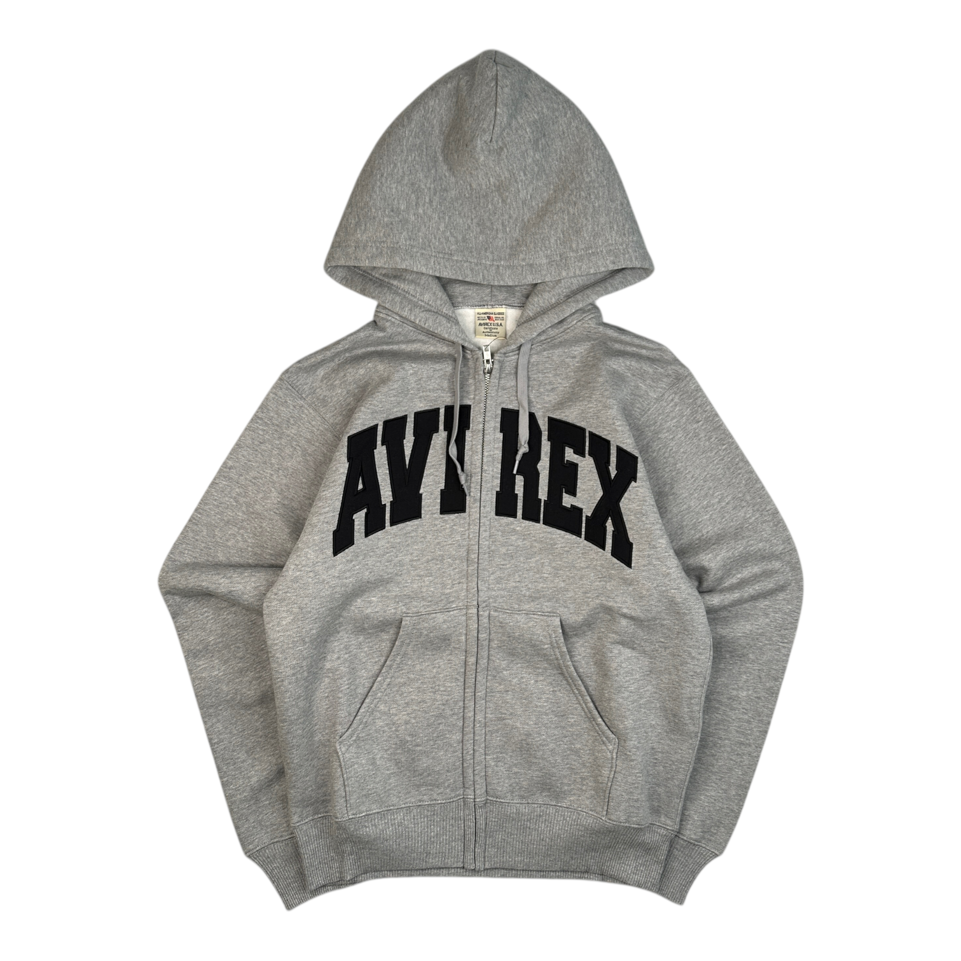 (NEW) AVIREX LOGO ZIP HOODIE - GREY
