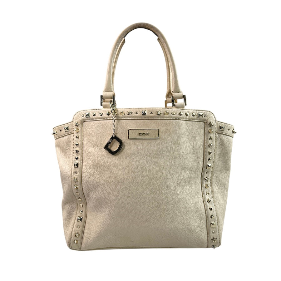DKNY LEATHER TOTE BAG - CREAM