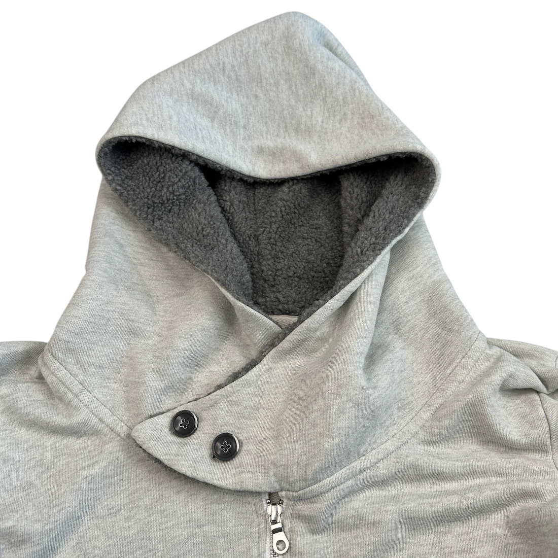 (L) PPFM COLLARED ZIP HOODIE - GREY