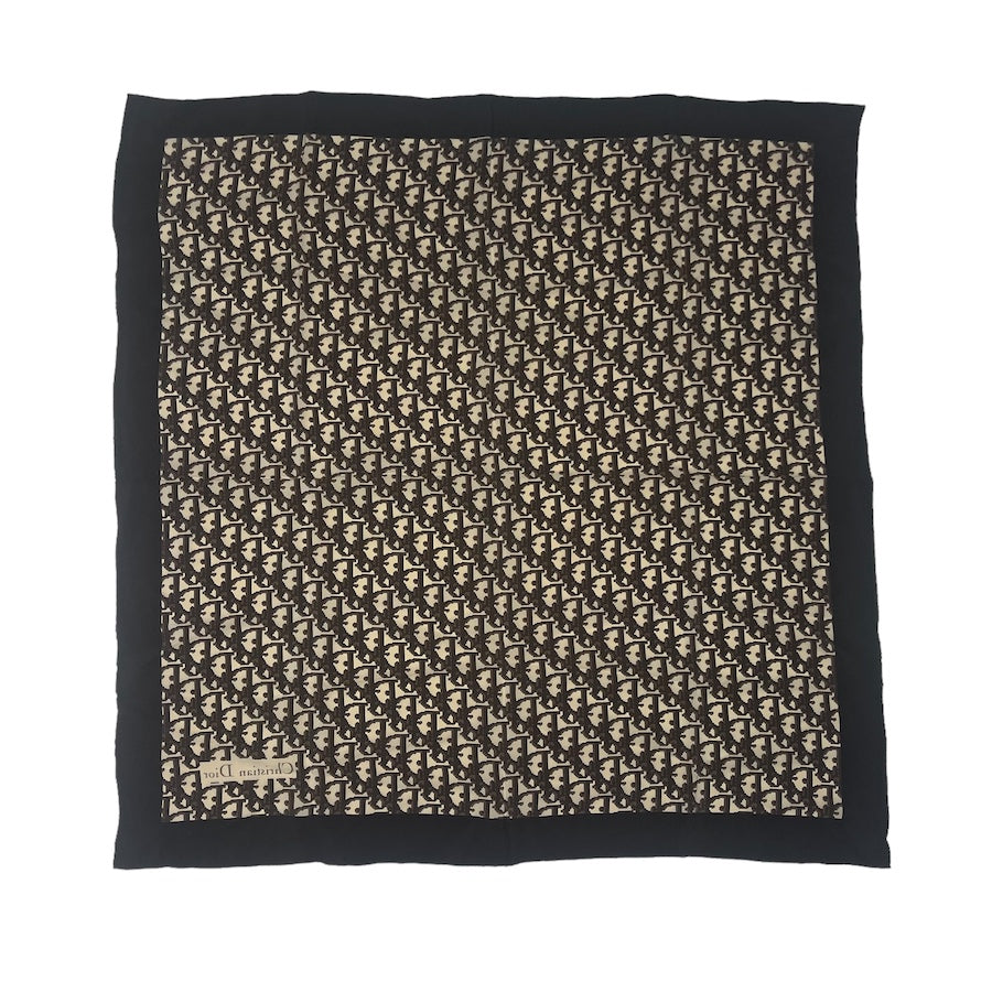 DIOR DARK BROWN/BEIGE SILK SCARF