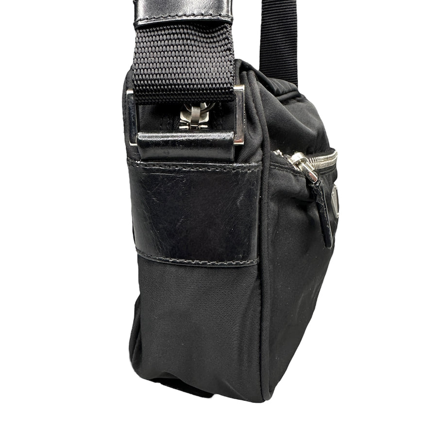 PRADA BLACK NYLON CAMERA CROSSBODY BAG