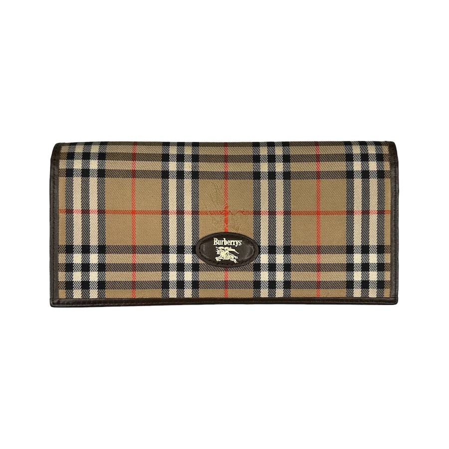 BURBERRY NOVA CHECK CANVAS LONG WALLET