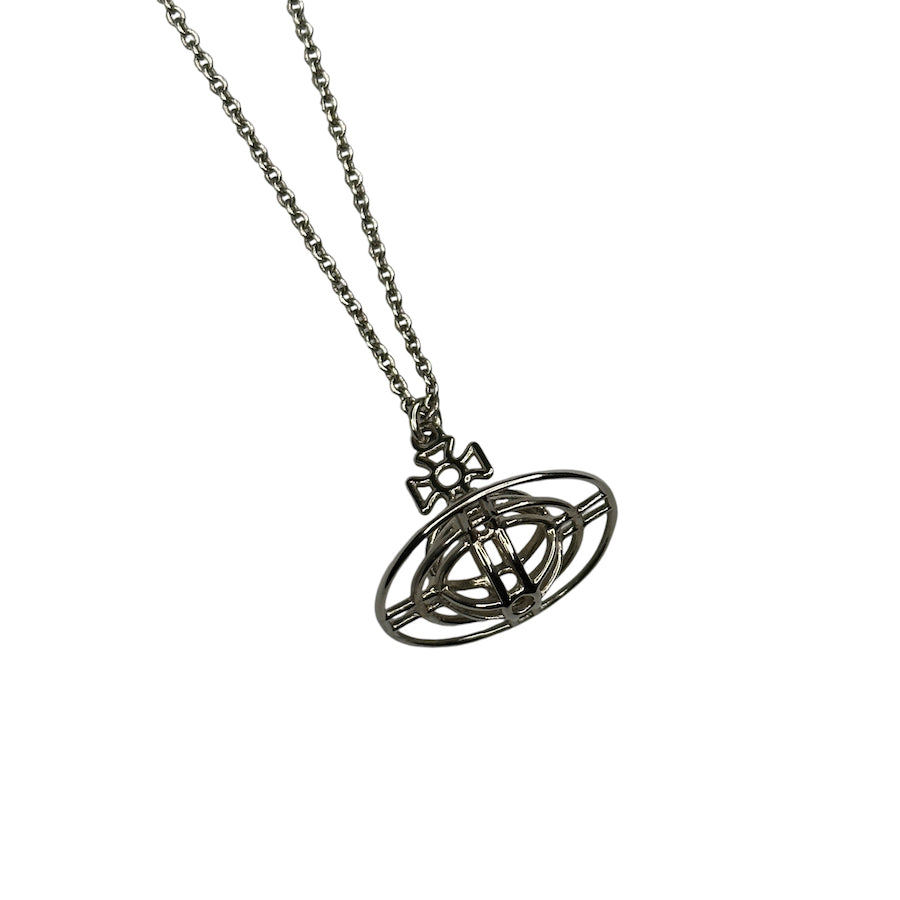 VIVIENNE WESTWOOD HOLLOW 3D ORB NECKLACE - SILVER PLATED