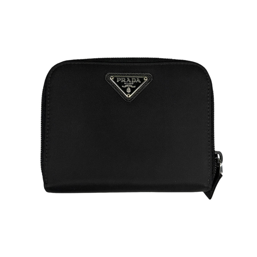 PRADA BLACK NYLON ZIP-AROUND WALLET