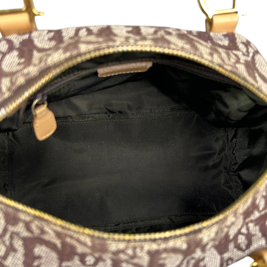 DIOR BROWN TROTTER MONOGRAM MINI BOSTON BAG