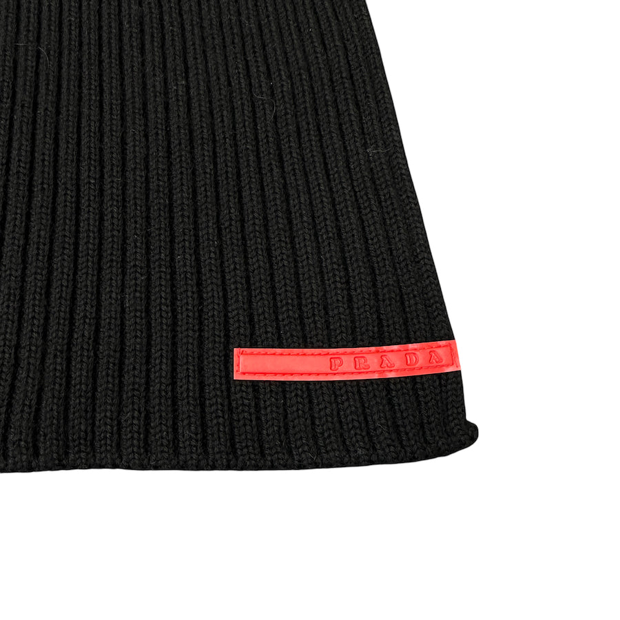 PRADA SPORT WOOLLEN SCARF - BLACK