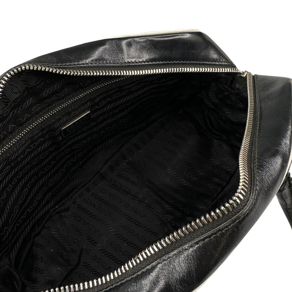 PRADA MINI LEATHER BOWLING BAG - BLACK