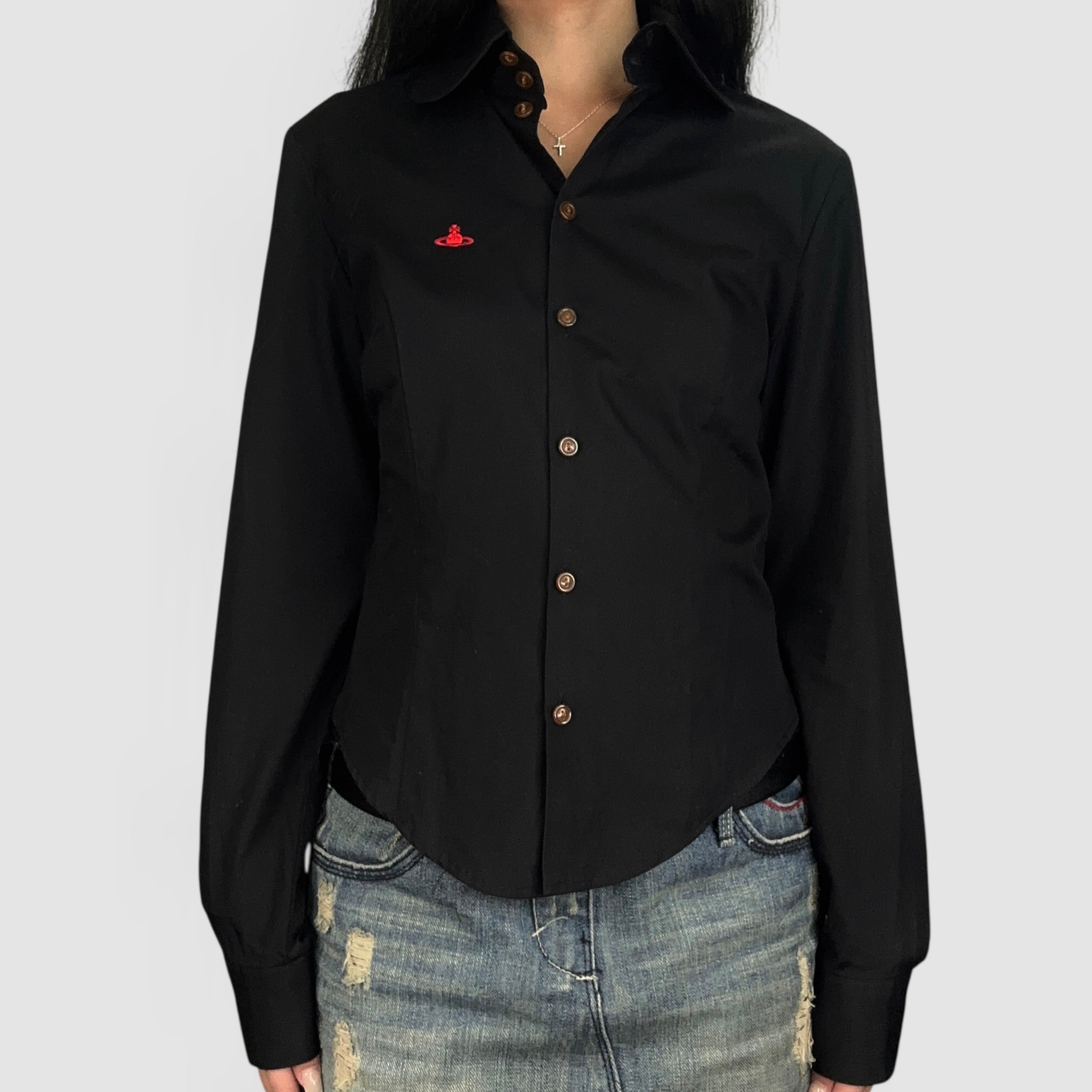 2) VIVIENNE WESTWOOD RED LABEL CINCHED BUTTON SHIRT – Top Floor