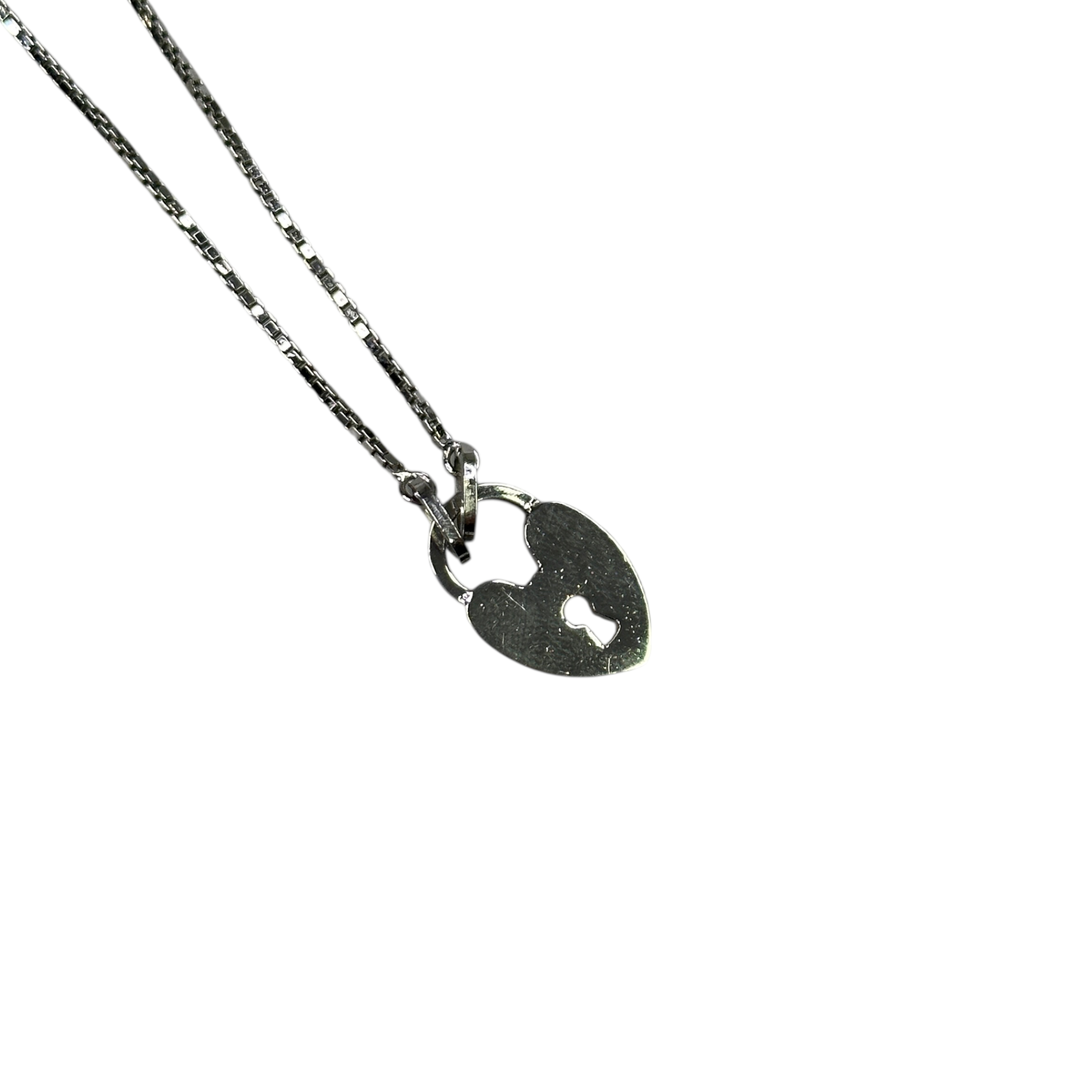 DIOR HEART-PADLOCK PENDANT NECKLACE