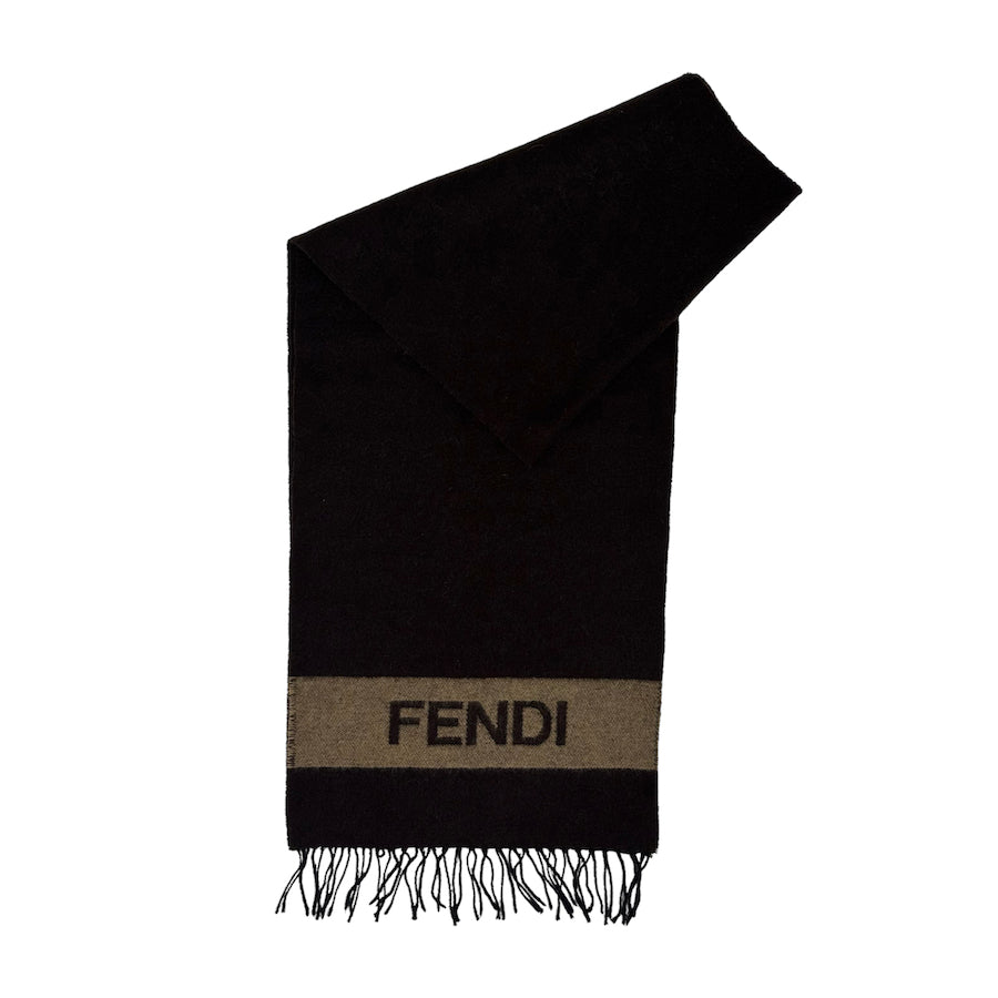 (Thursday Exclusive) FENDI 90S BROWN SPELLOUT SCARF