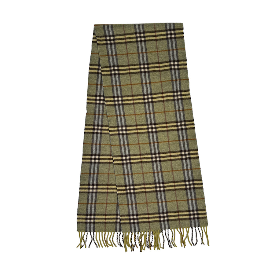 BURBERRY GREEN / BROWN / ORANGE LAMBSWOOL SCARF