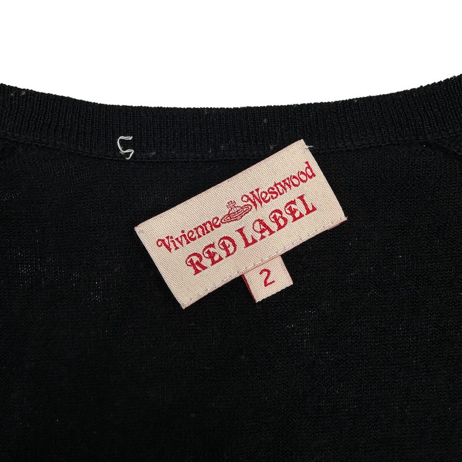 (2) VIVIENNE WESTWOOD RED LABEL ORB & RIBBON CARDIGAN - BLACK