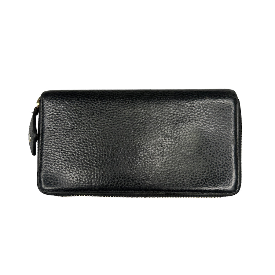 VIVIENNE WESTWOOD BLACK EMBOSSED ORB ZIP LONG WALLET