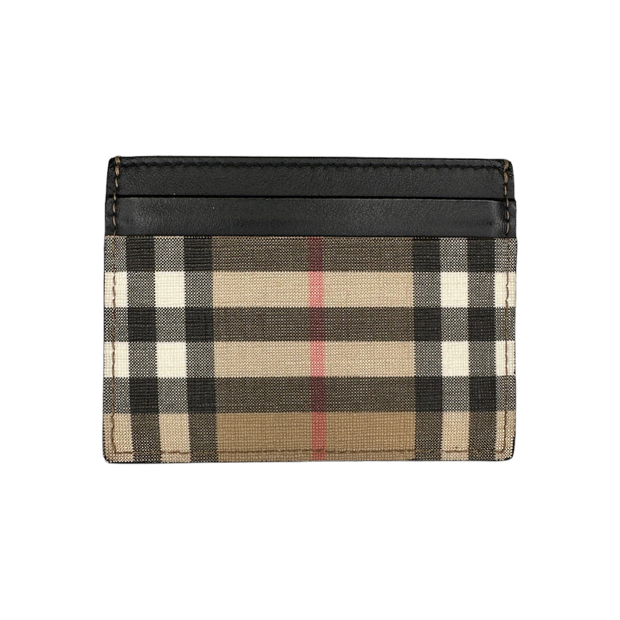 BURBERRY LEATHER NOVA CHECK CARD HOLDER