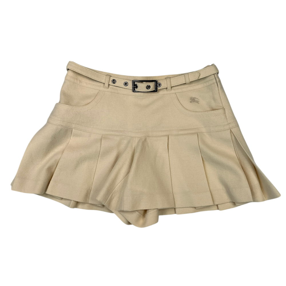(36) BURBERRY BLUE LABEL WOOL SKIRT - CREAM