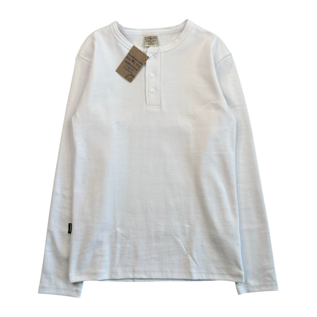 (NEW) AVIREX EVERY DAY HENLEY LONG SLEEVE - WHITE