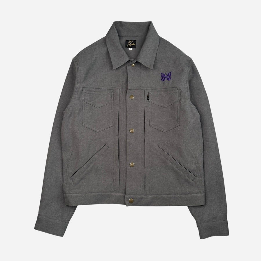 (XS) NEEDLES PENNY JEAN JACKET - GREY / PURPLE