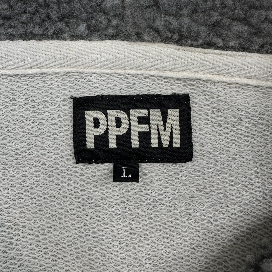 (L) PPFM COLLARED ZIP HOODIE - GREY
