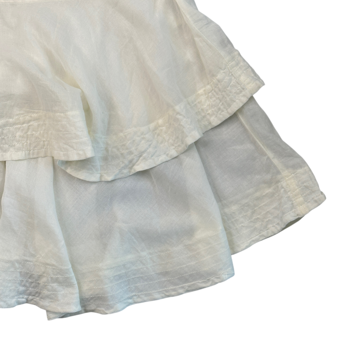 (S) DIESEL SHIRRING & FLOUNCE DETAIL CAMI DRESS - WHITE