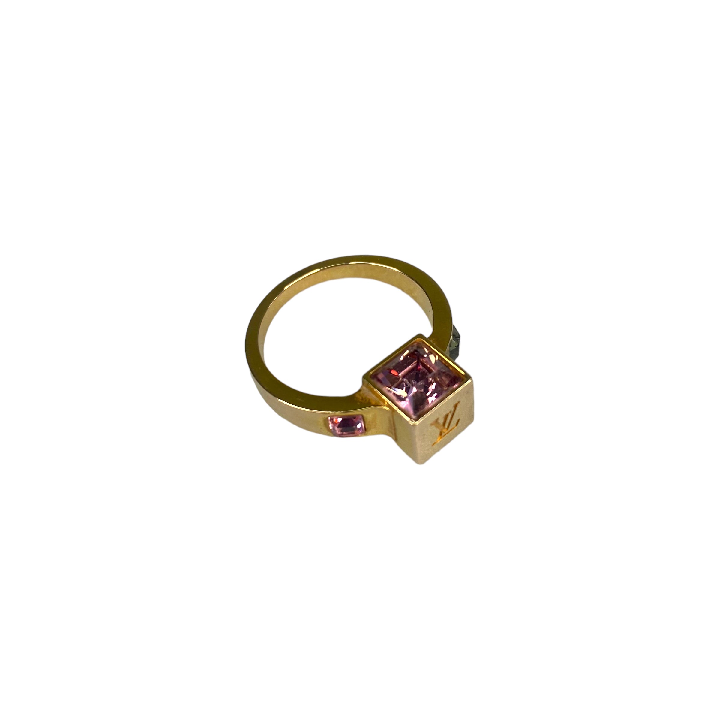 LOUIS VUITTON GOLD GAMBLE STONE RING - 3 COLOUR STONES