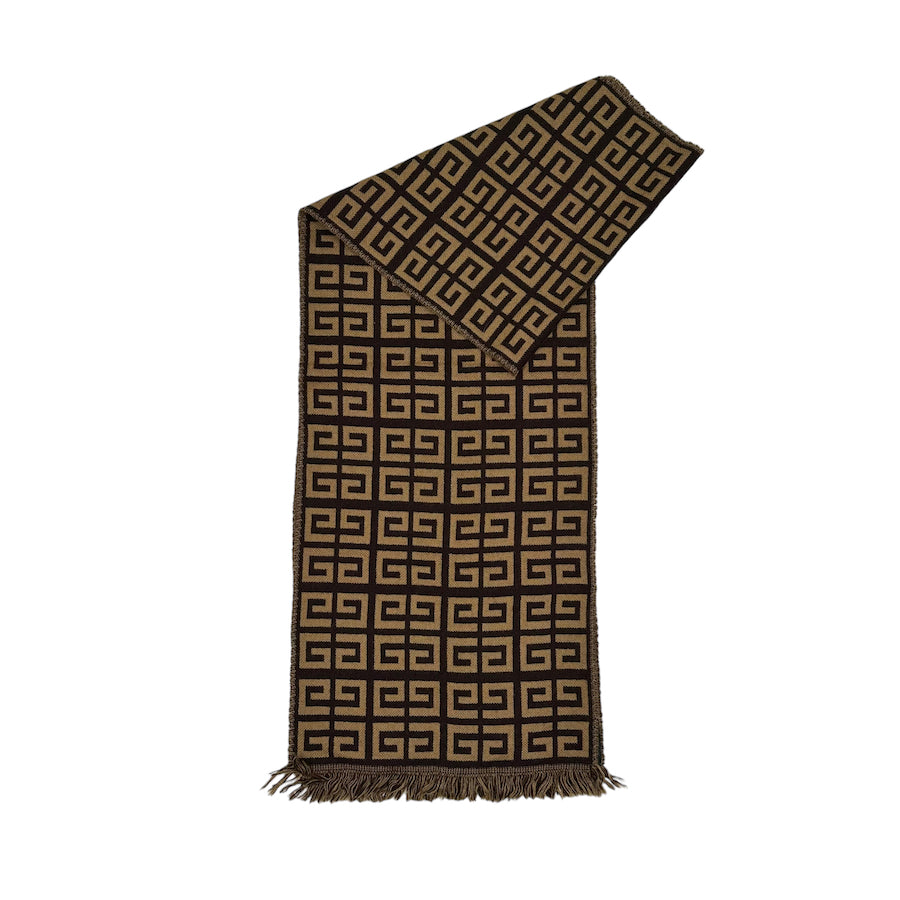 GIVENCHY LOGO MONOGRAM SCARF - BEIGE/BROWN