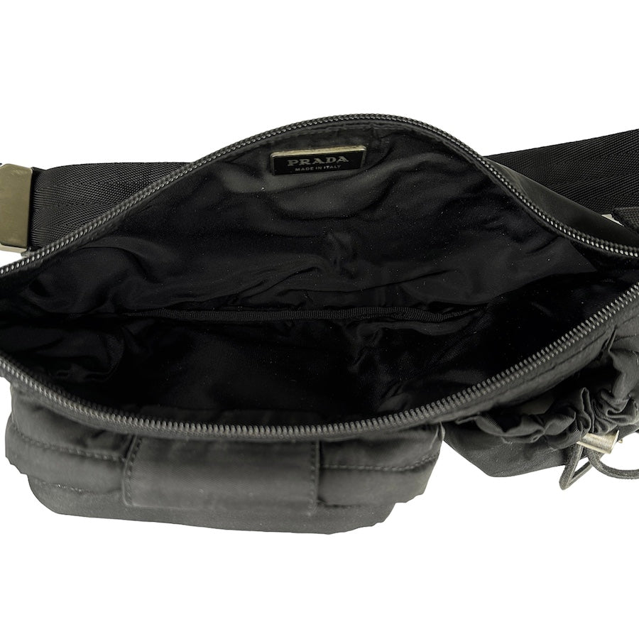 PRADA BLACK NYLON UTILITY BELT BAG