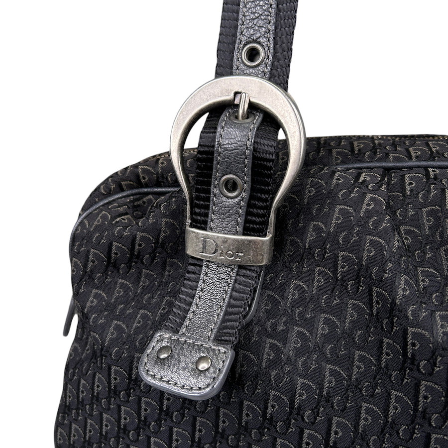 DIOR 2007 BLACK TROTTER CANVAS MINI BOSTON BAG