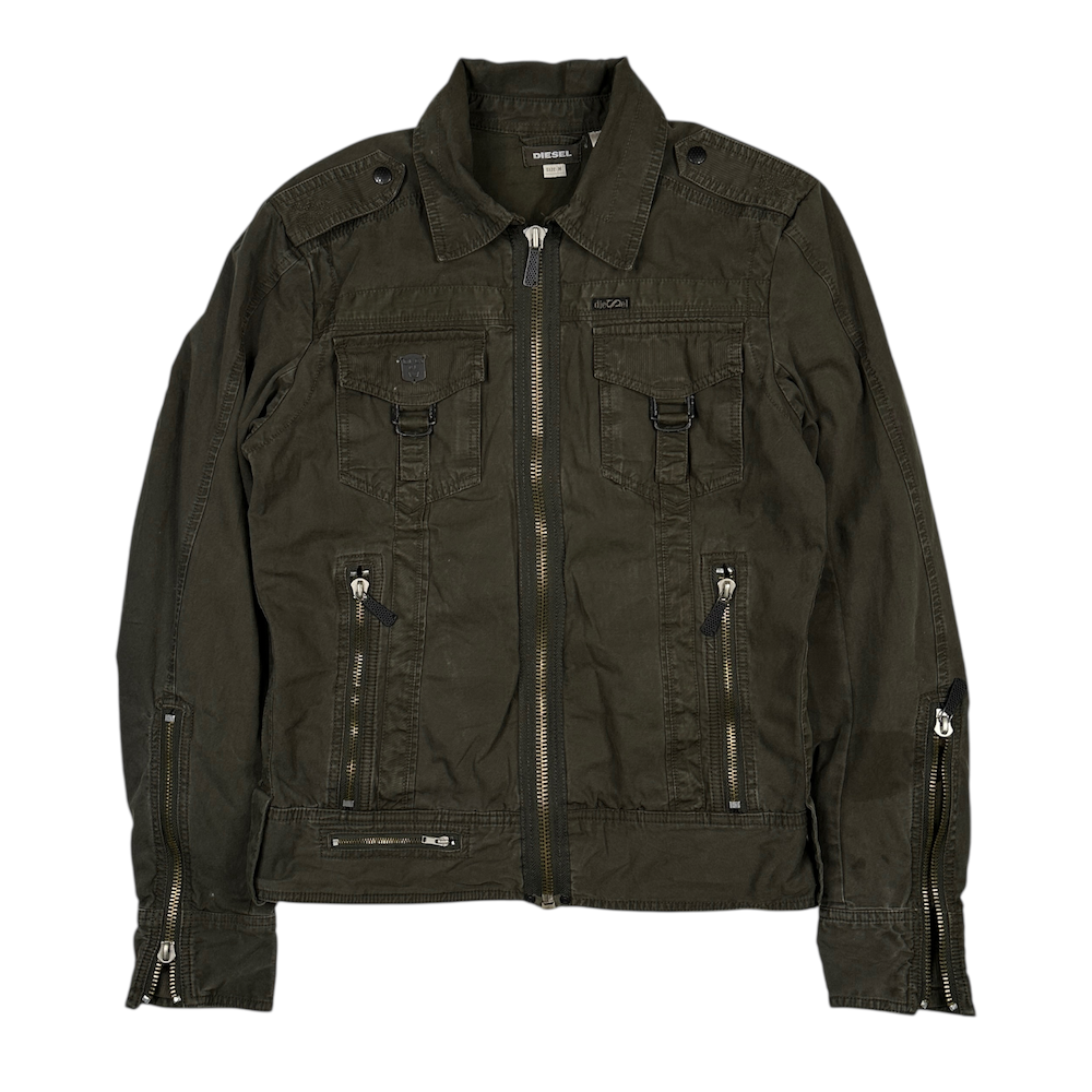 DIESEL MILITARY ZIP-UP JACKET - KHAKI