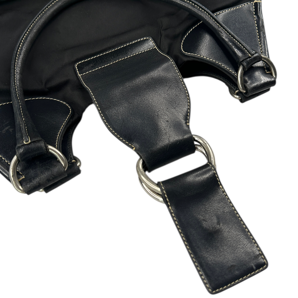 PRADA NYLON MOON SHOULDER BAG - BLACK