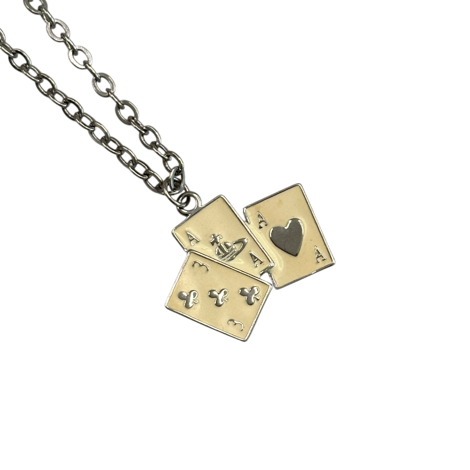 VIVIENNE WESTWOOD PLAYING CARDS NECKLACE - SILVER PLATED