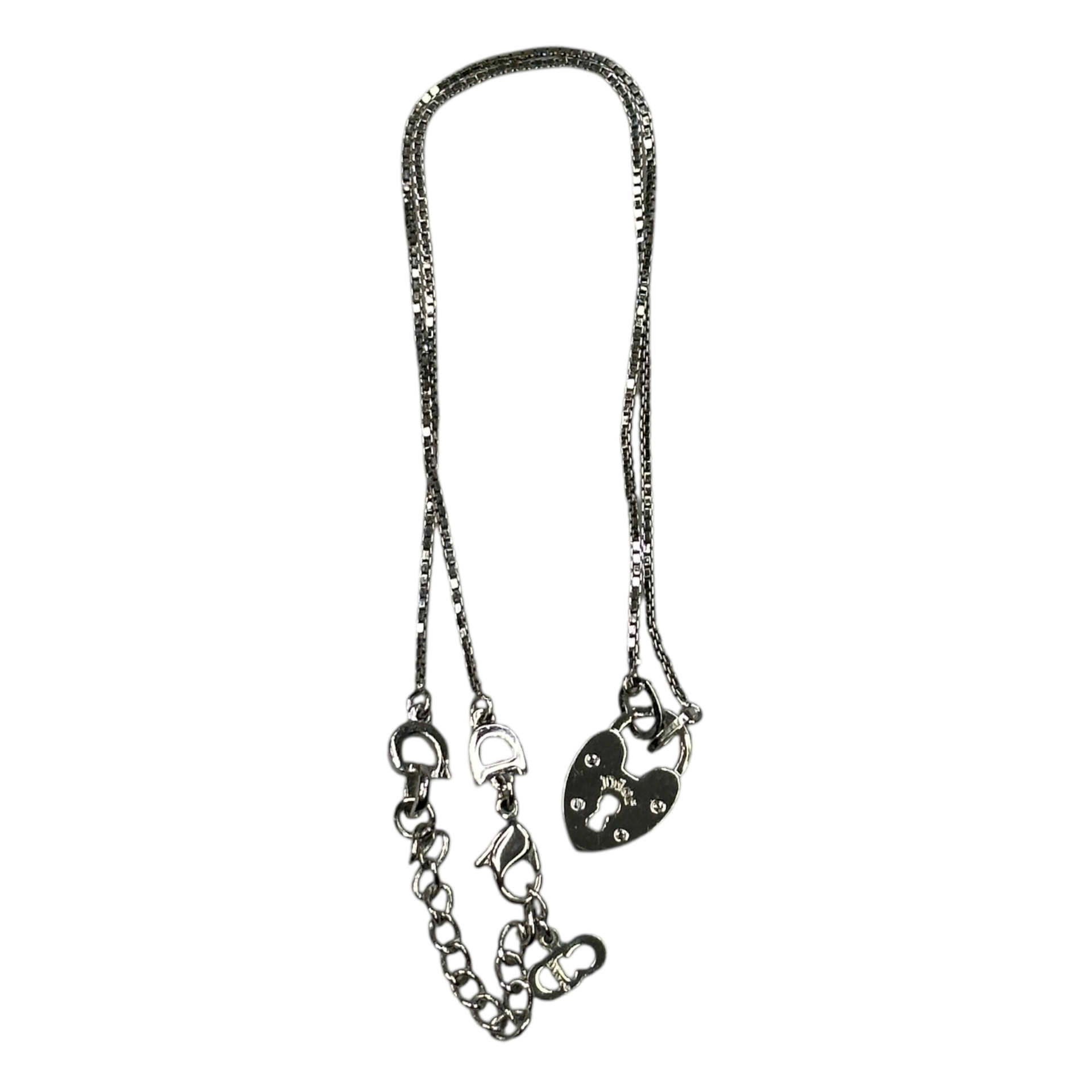 DIOR HEART-PADLOCK PENDANT NECKLACE