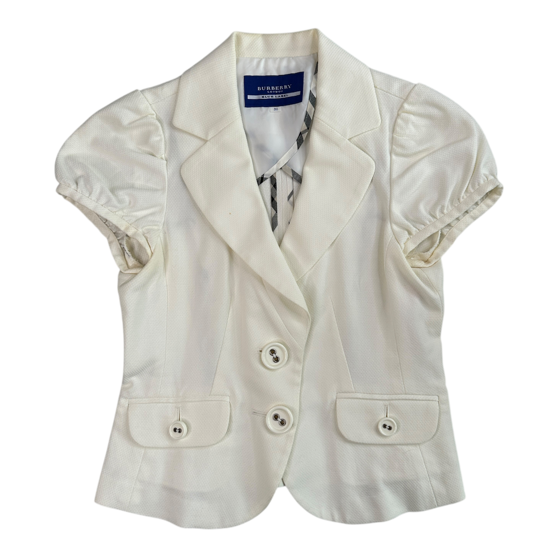 (38) BURBERRY BLUE LABEL BLAZER - WHITE