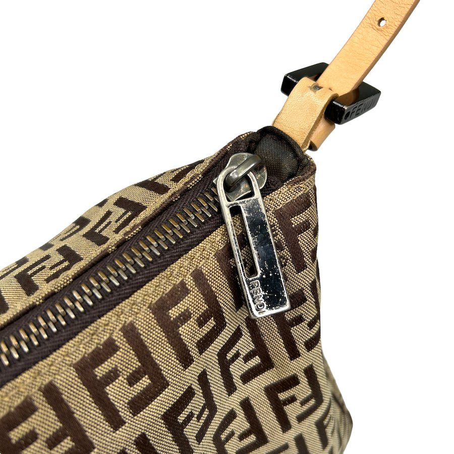 FENDI ZUCCHINO SHOULDER BAG - BEIGE/BROWN