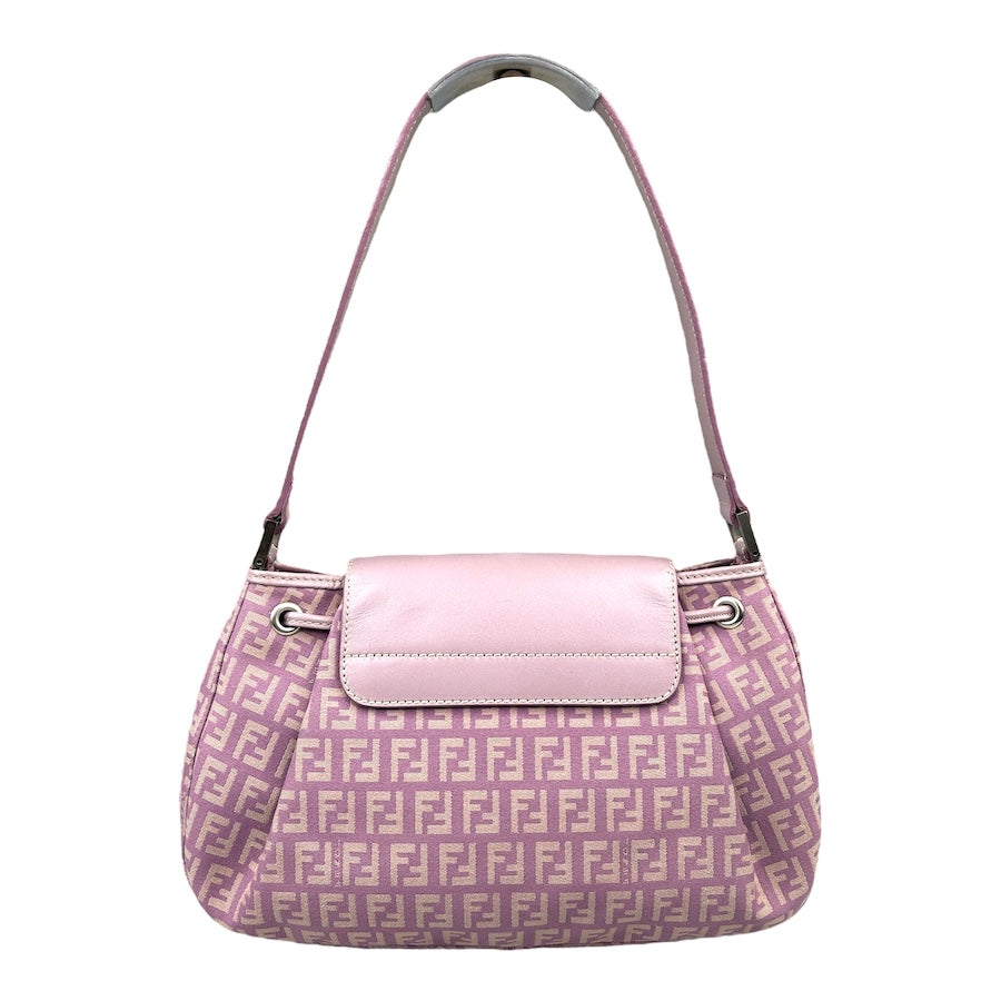 FENDI MONOGRAM CANVAS SHOULDER BAG - PURPLE