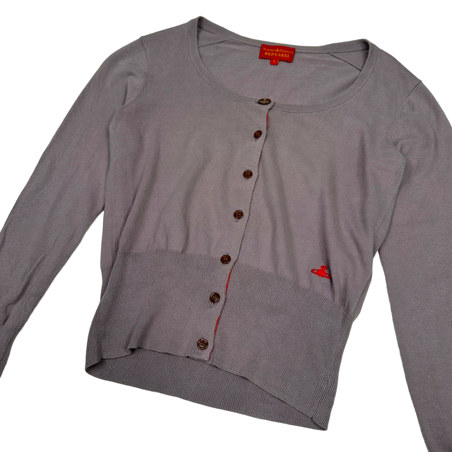 (1) VIVIENNE WESTWOOD RED LABEL SCOOP NECK LAVENDER CARDIGAN