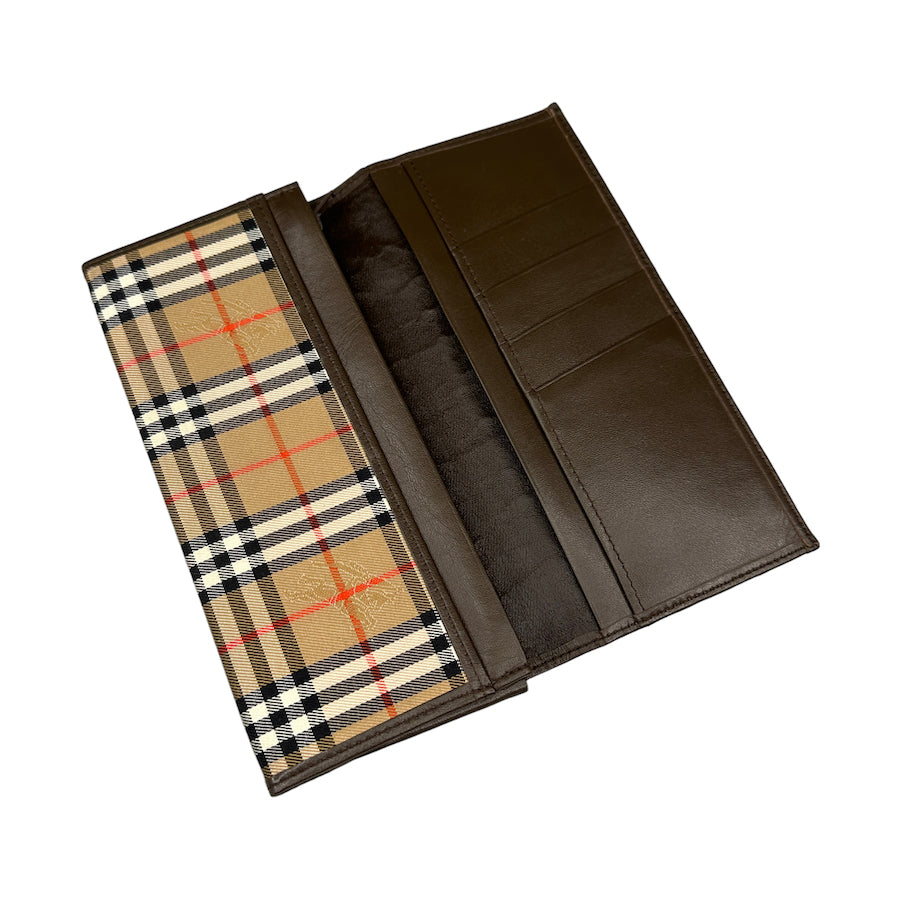 BURBERRY NOVA CHECK CANVAS LONG WALLET