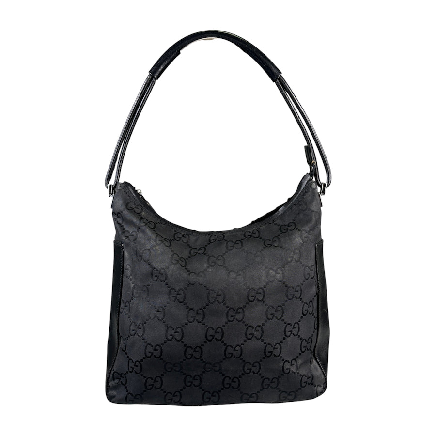 GUCCI BLACK GG NYLON SHOULDER BAG